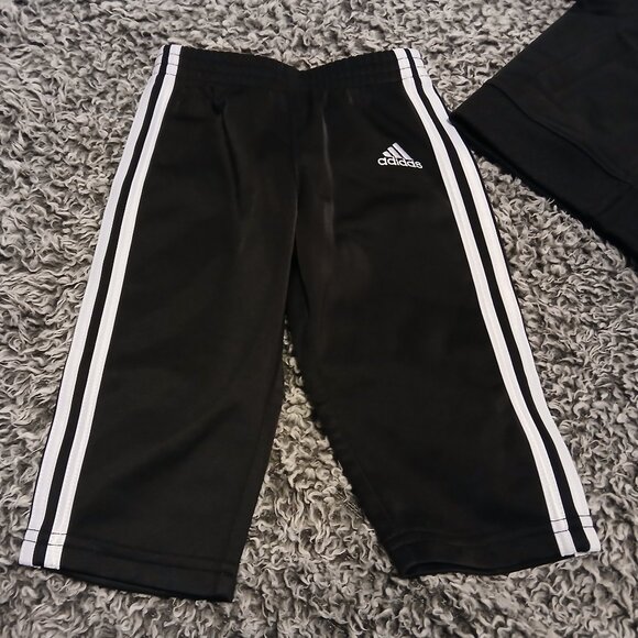 NWOT Infant Baby Adidas Running Track Suit Black & White Matching Set - Picture 2 of 9